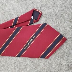 Vintage VFW Dark Red Blue & Gold London 400 Tie Veterans Of Foreign Wars Necktie